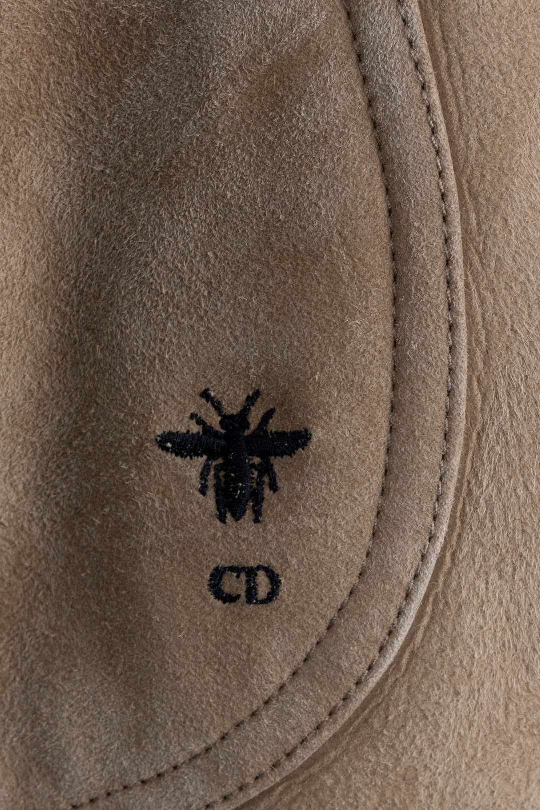 CHRISTIAN DIOR Reversible Shearling Zip Bomber Jacket Suede Beige