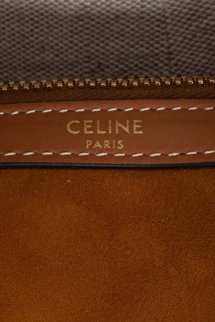 CELINE Boston Bag Suede Cognac