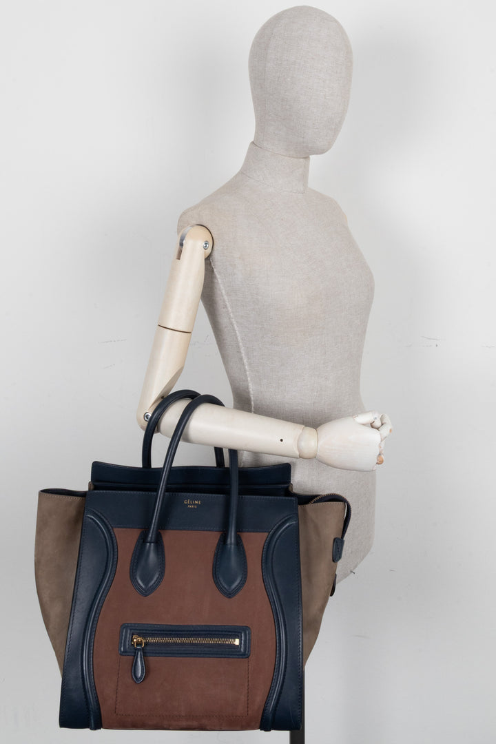 CÉLINE Luggage Mini Tote Bag Tricolor
