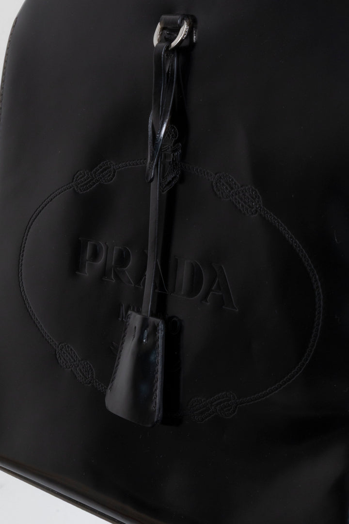 PRADA Spazzolato Frame Bag Patent Black