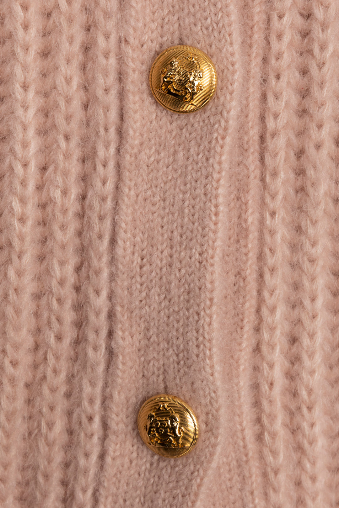CELINE Chunky Knit Cardigan Mohair Pink