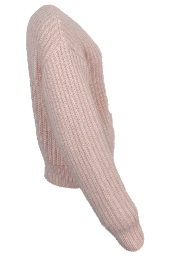 CELINE Chunky Knit Cardigan Mohair Pink