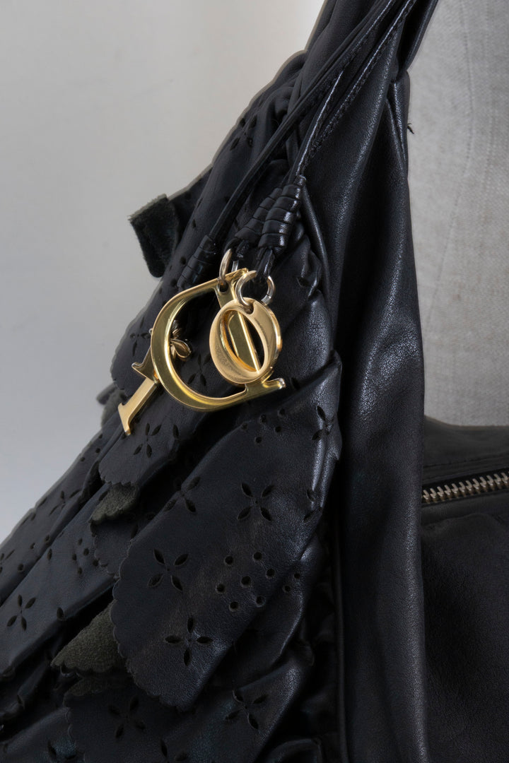 CHRISTIAN DIOR Sac porté épaule Gypsy Ruffle Noir
