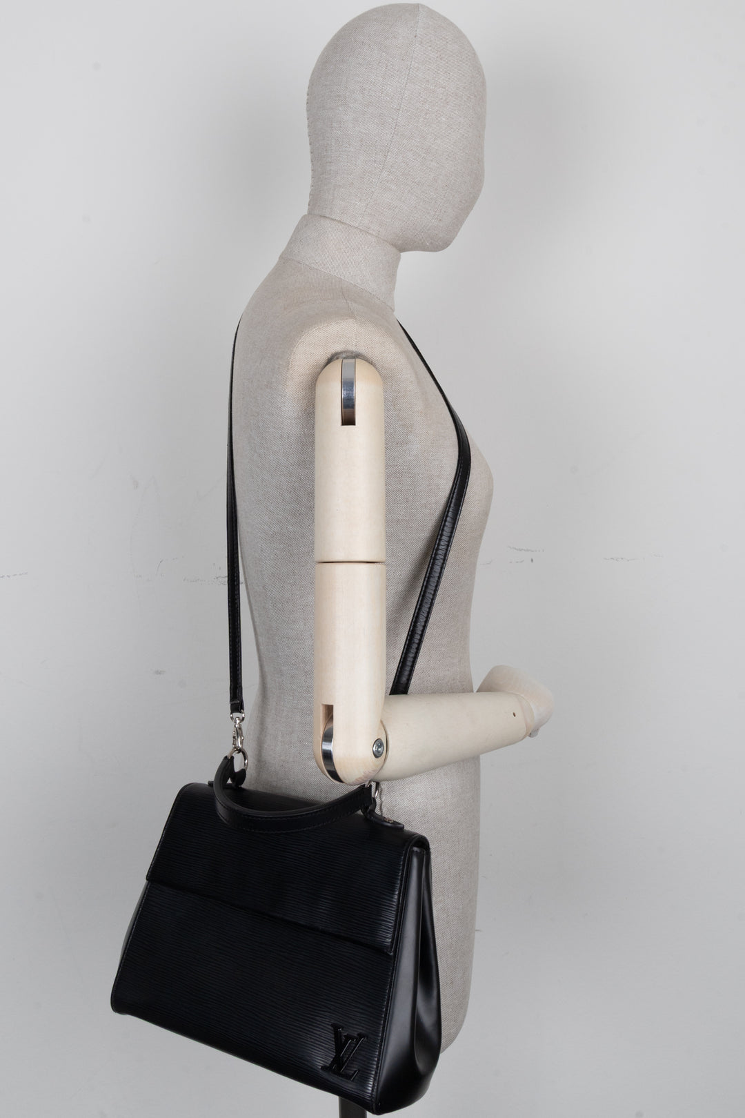 LOUIS VUITTON Cluny Top Handle Bag BB Epi Black