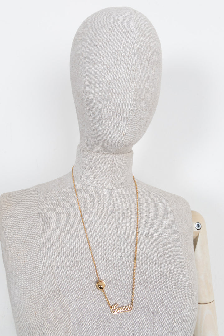 GUCCI Logo Necklace Gold
