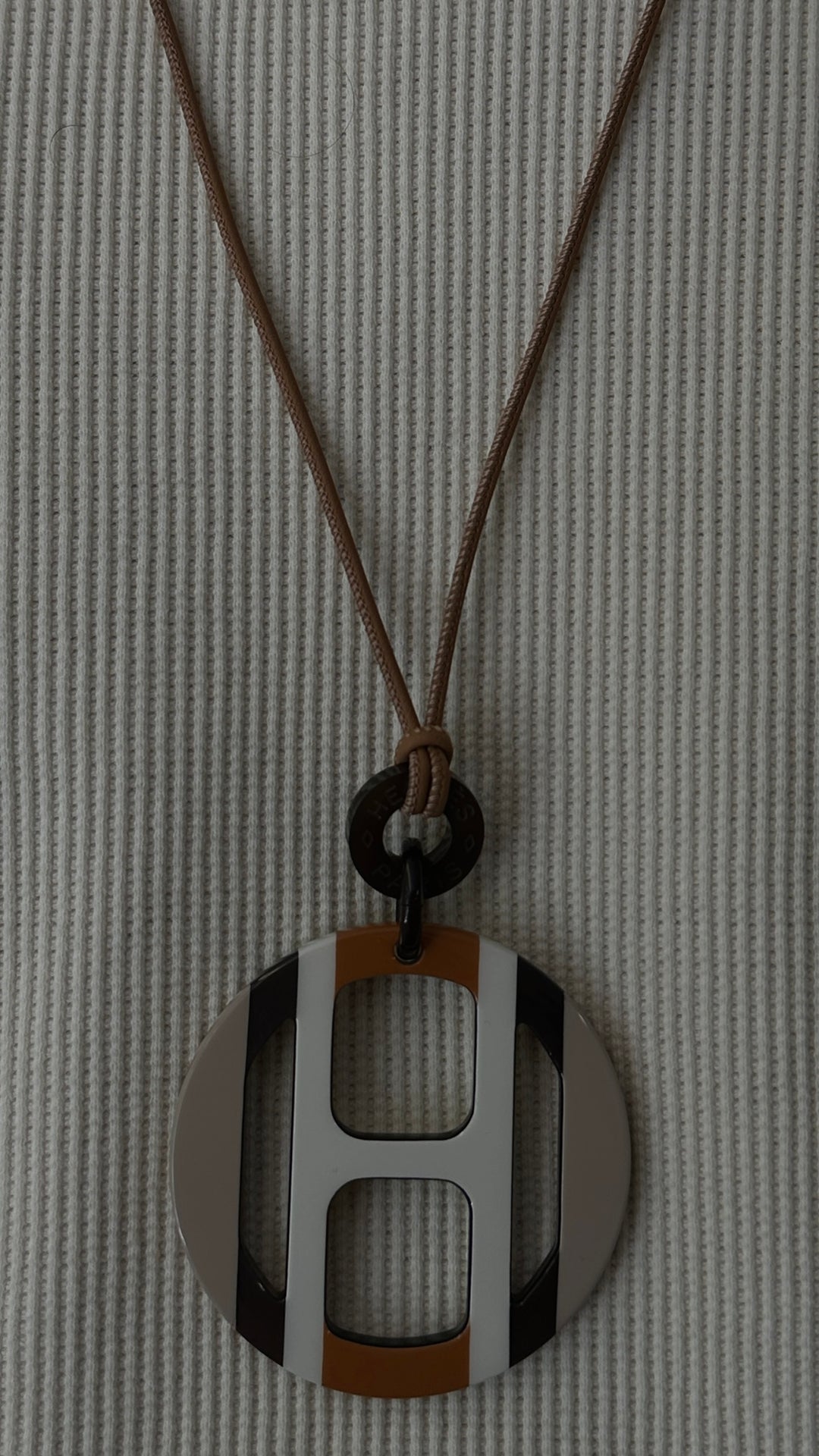 HERMÈS H Equipe Necklace Horn