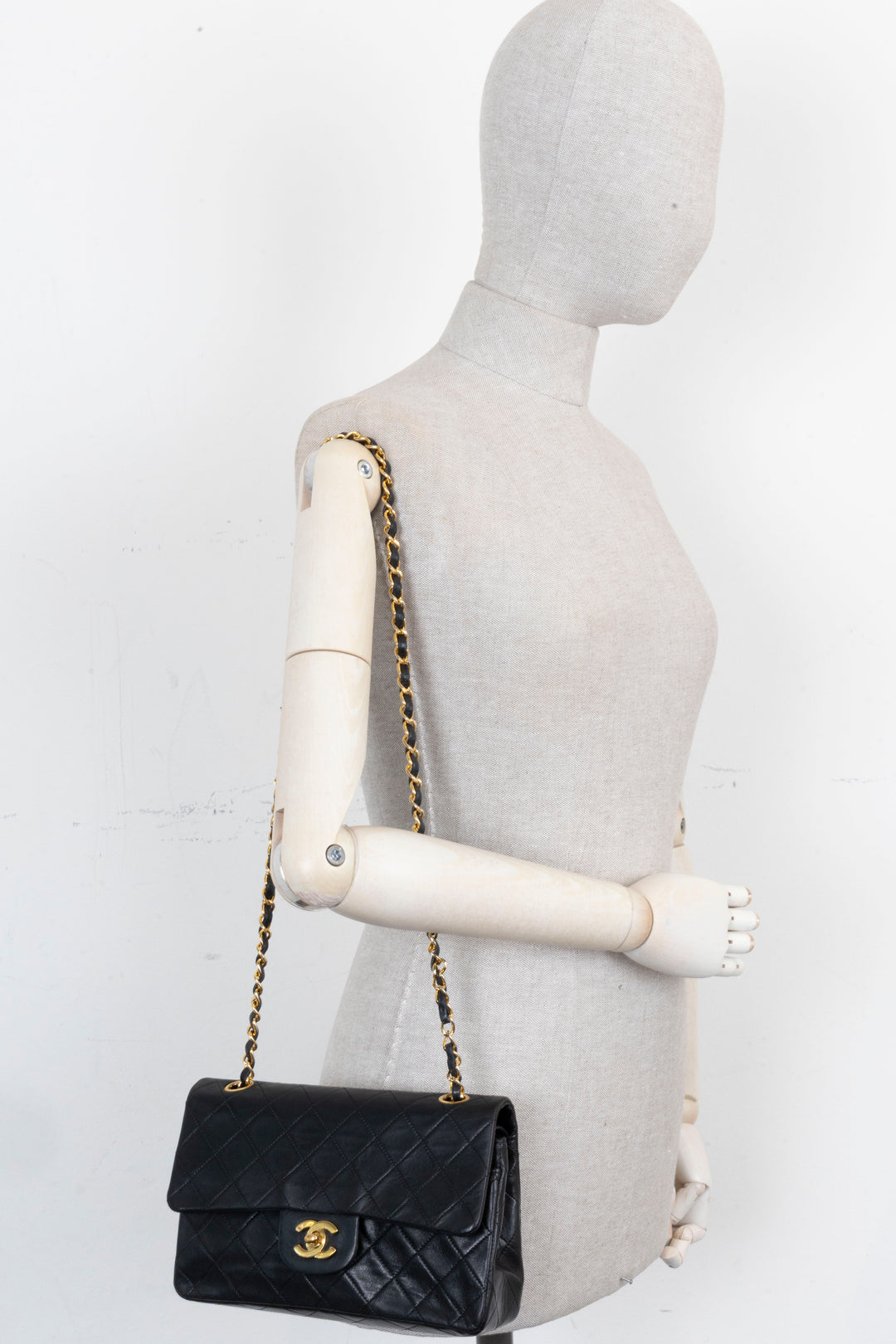 Chanel Vintage Double Flap Small Leather Black
