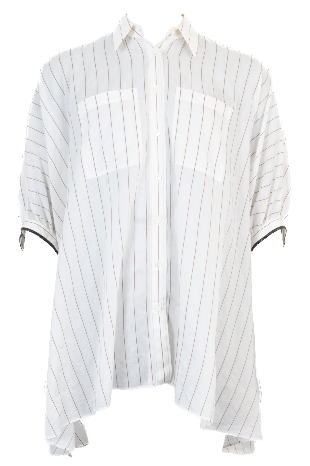 BRUNELLO CUCINELLI Oversized Striped Shirt White