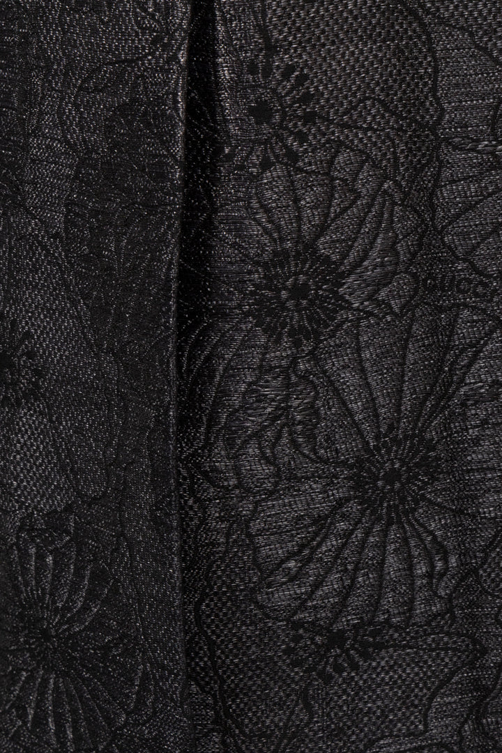 GUCCI Belted Brocade Midi Skirt Charcoal
