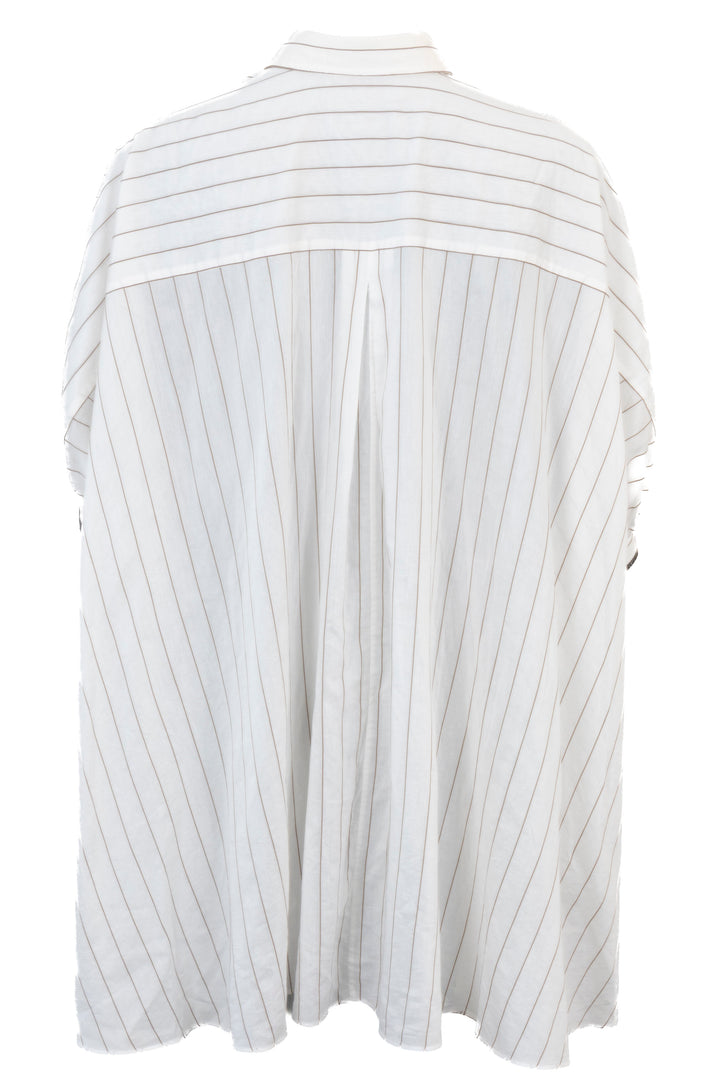 BRUNELLO CUCINELLI Oversized Striped Shirt White