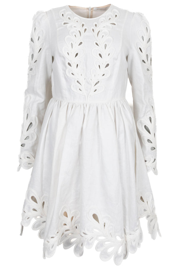ZIMMERMANN Robe Découpée en Lin Blanc