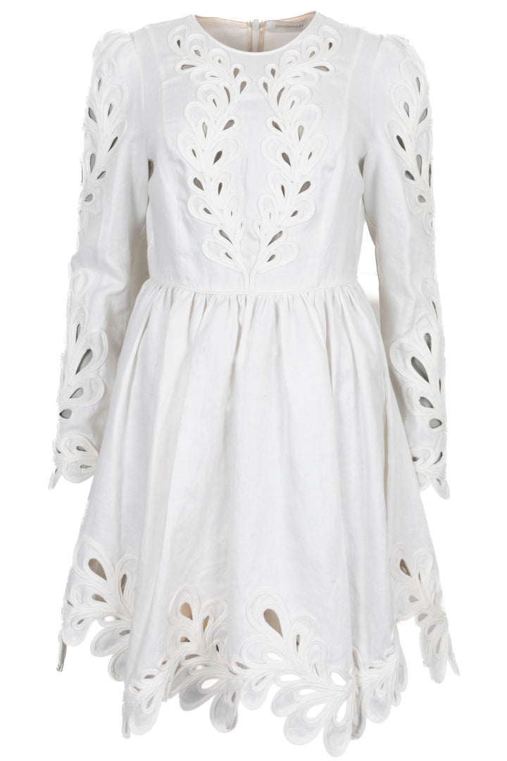 ZIMMERMANN Robe Découpée en Lin Blanc