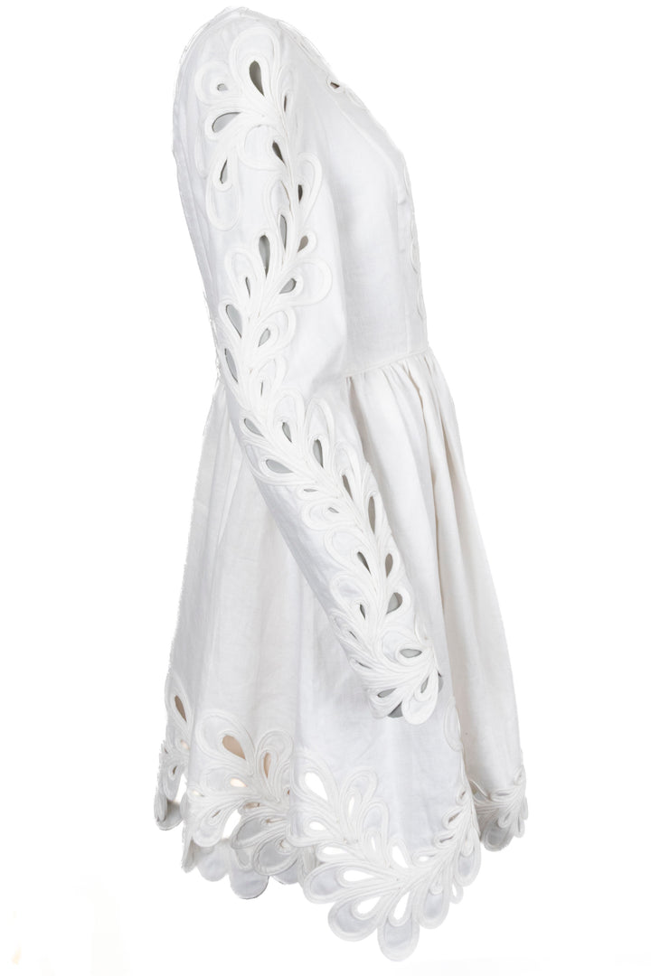 ZIMMERMANN Robe Découpée en Lin Blanc