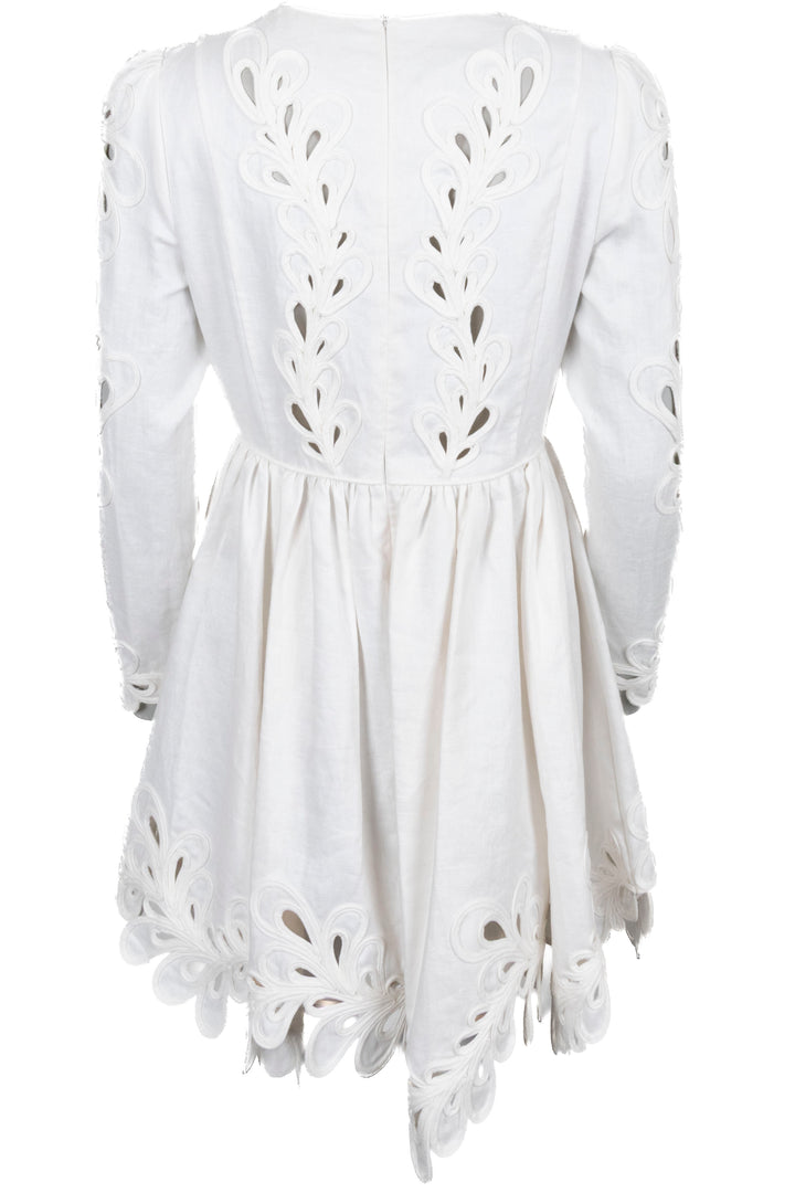ZIMMERMANN Robe Découpée en Lin Blanc