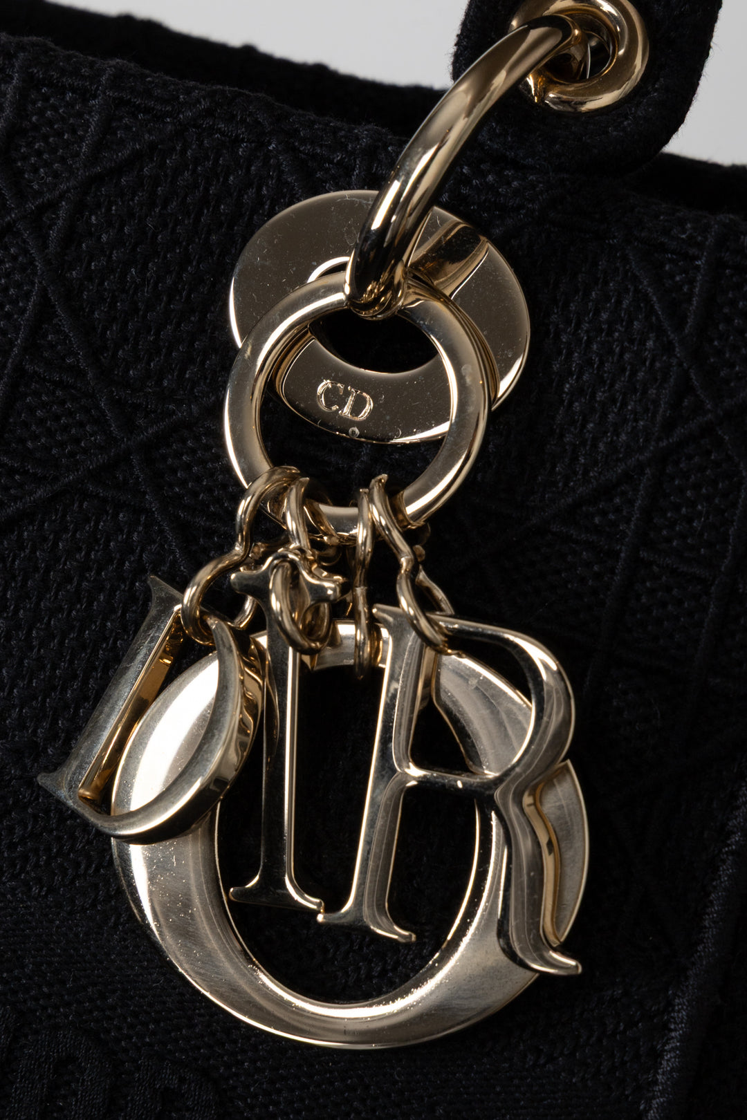 CHRISTIAN DIOR Medium Lady Dior D-Lite Canvas Black