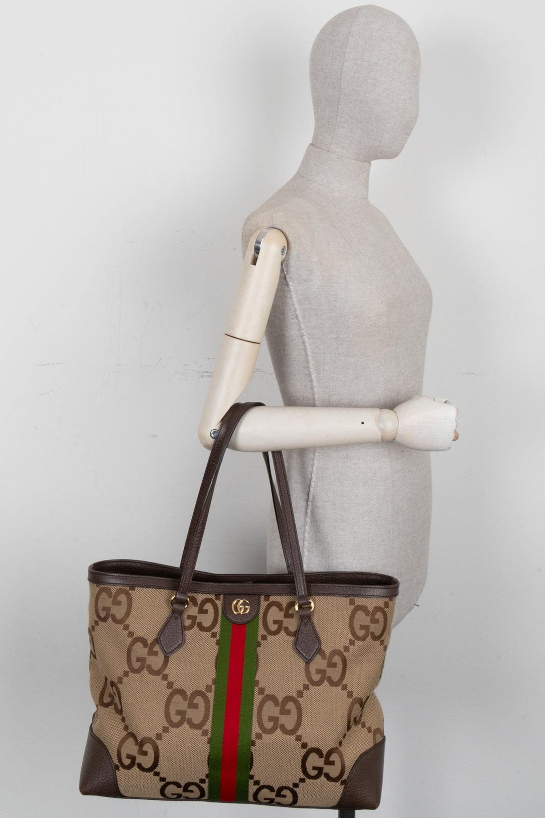 GUCCI Ophidia Shopping Tote Medium Jumbo GG Brown