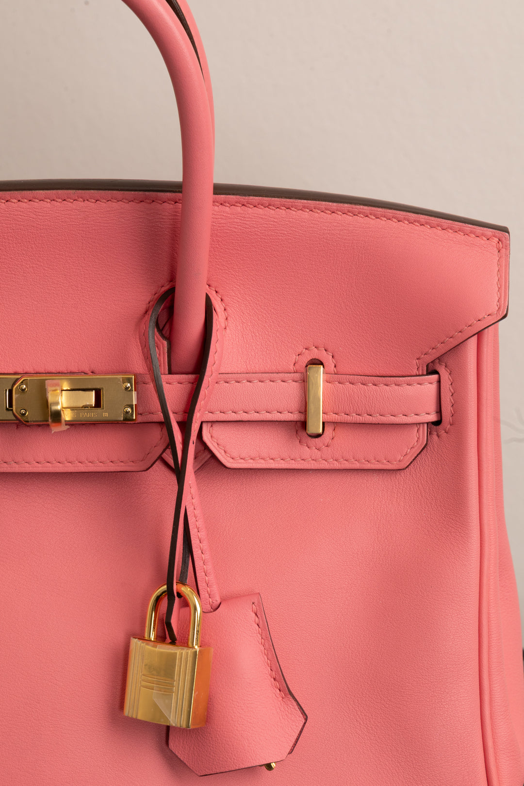 HERMÈS Birkin 25 Retourne Swift Rose Lipstick