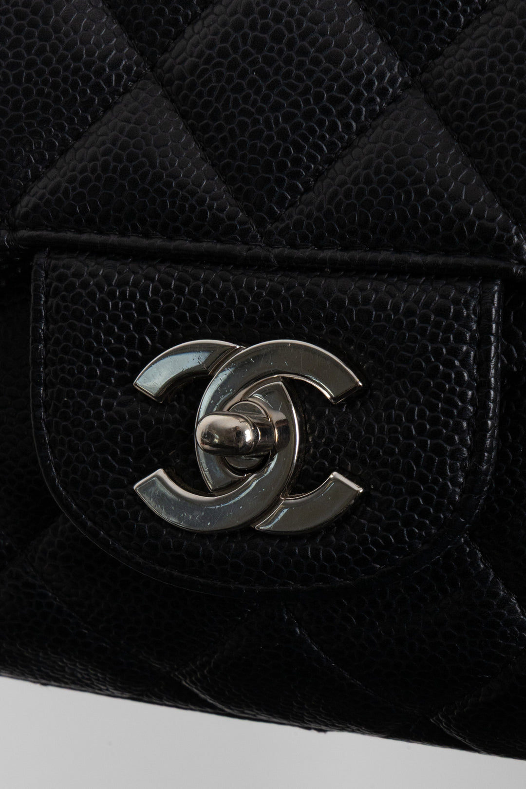 CHANEL Single Flap Bag Caviar Black