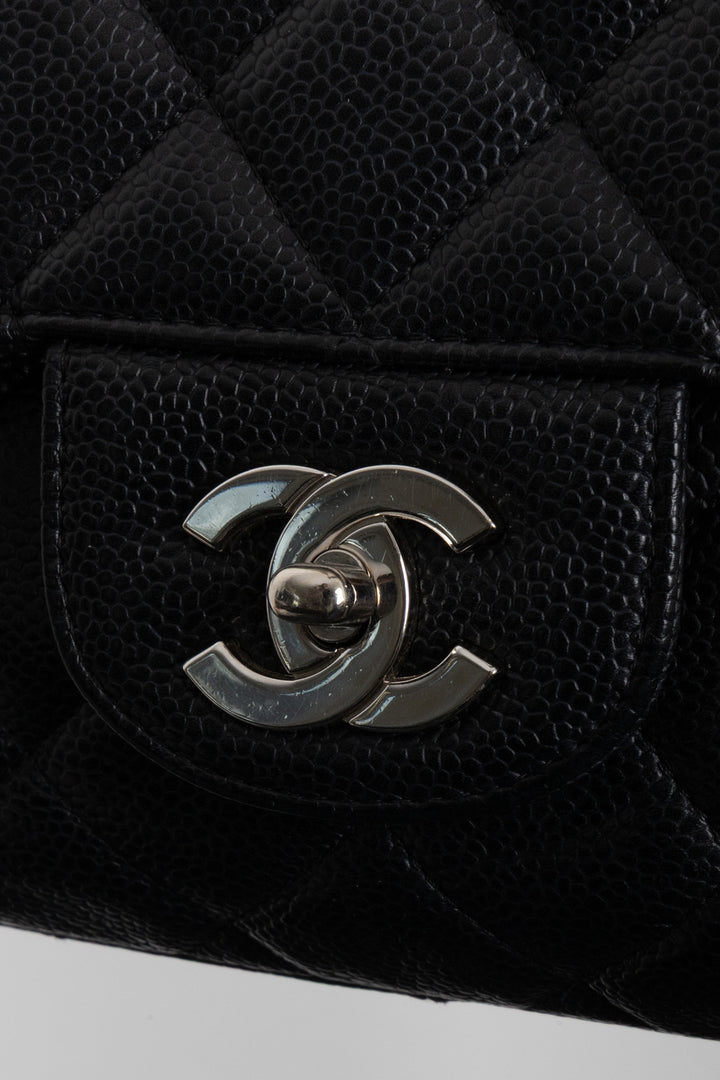 CHANEL Single Flap Bag Caviar Black