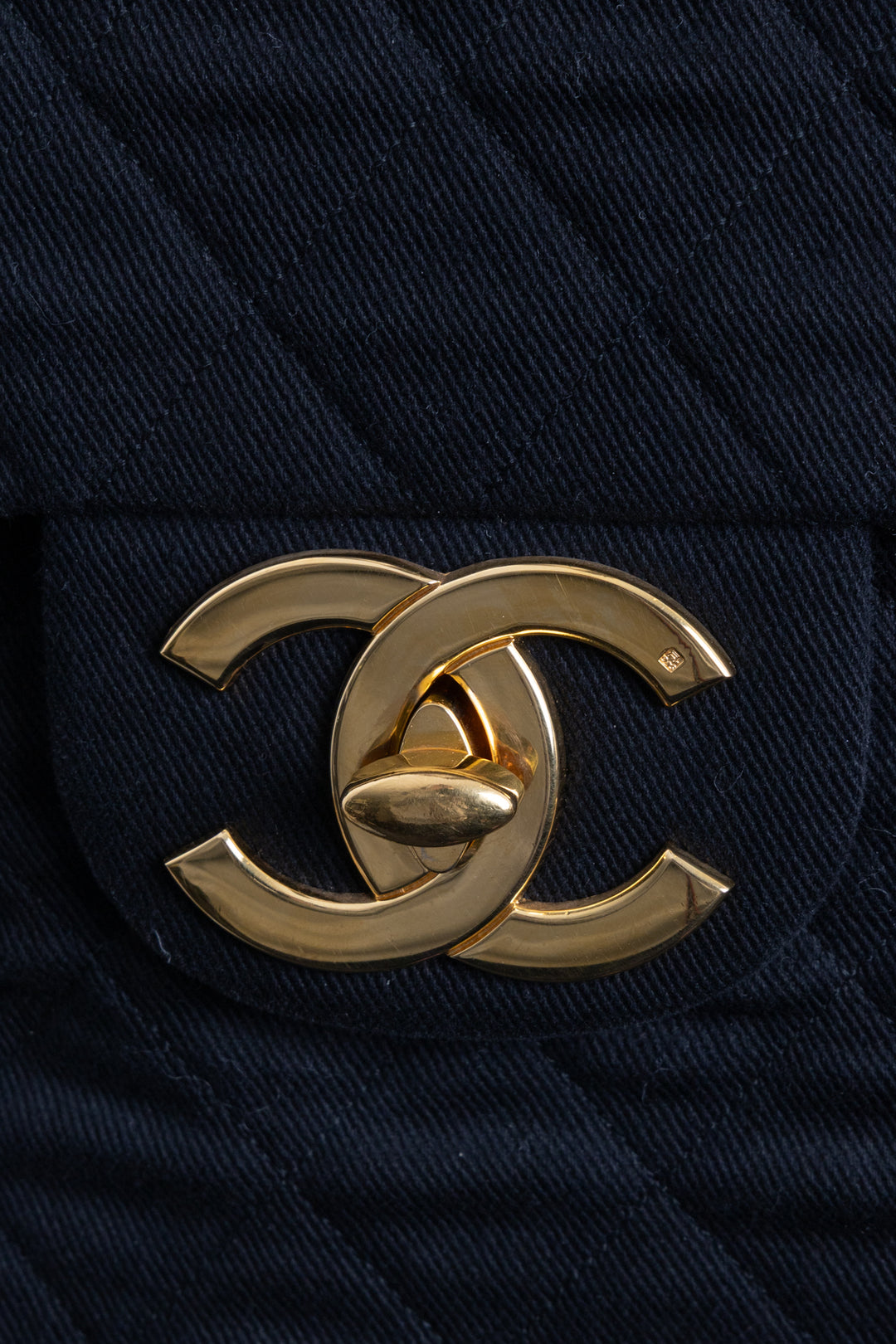 CHANEL Single Flap Bag Maxi Denim Black