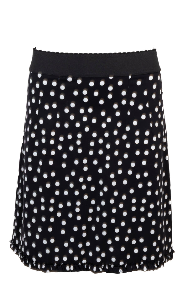 DOLCE&GABBANA Jupe à Pois en Soie Noire