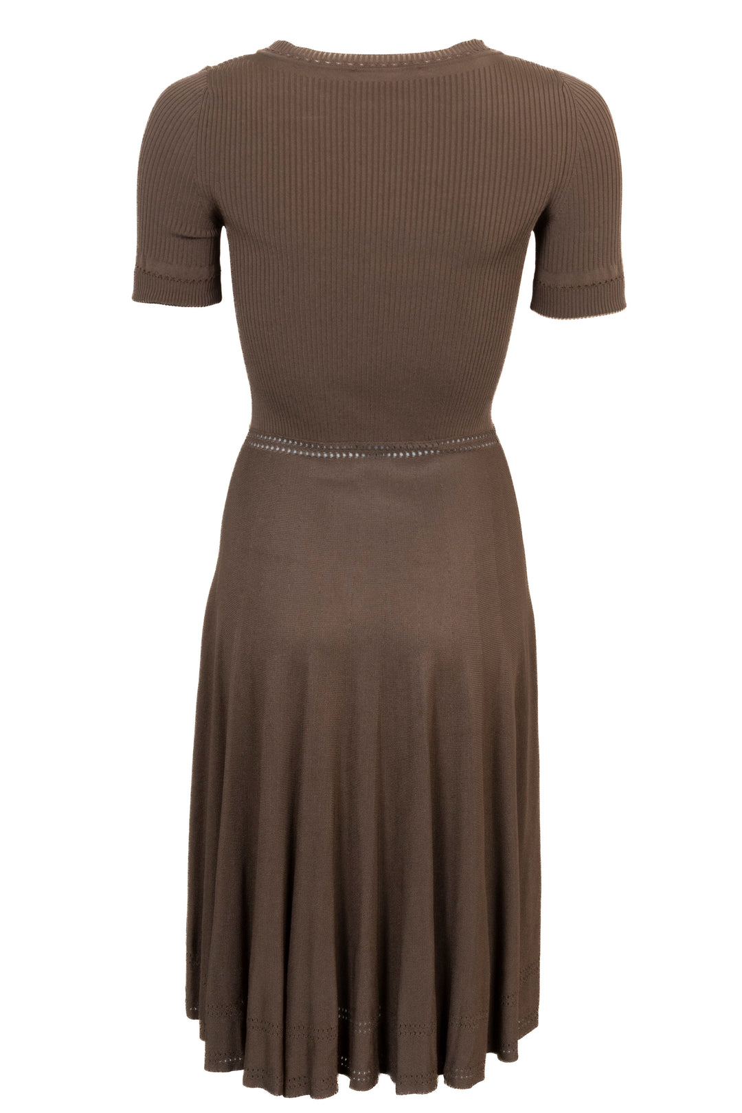GUCCI Short Sleeve Knit Dress Brown