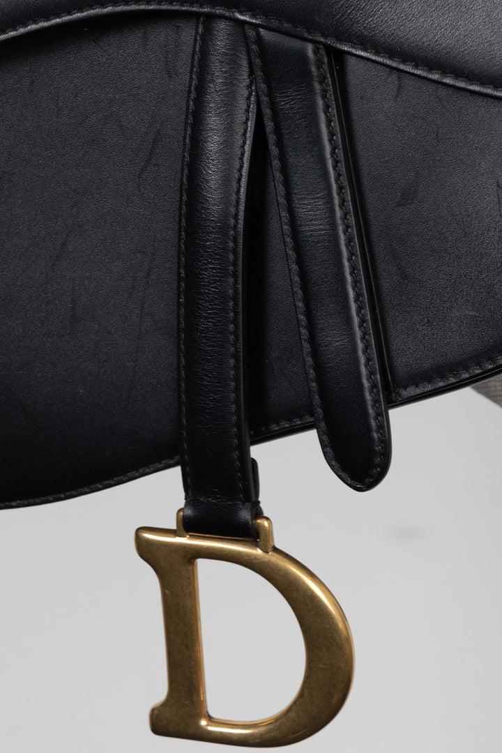 CHRISTIAN DIOR Saddle Bag Soft Leather Black