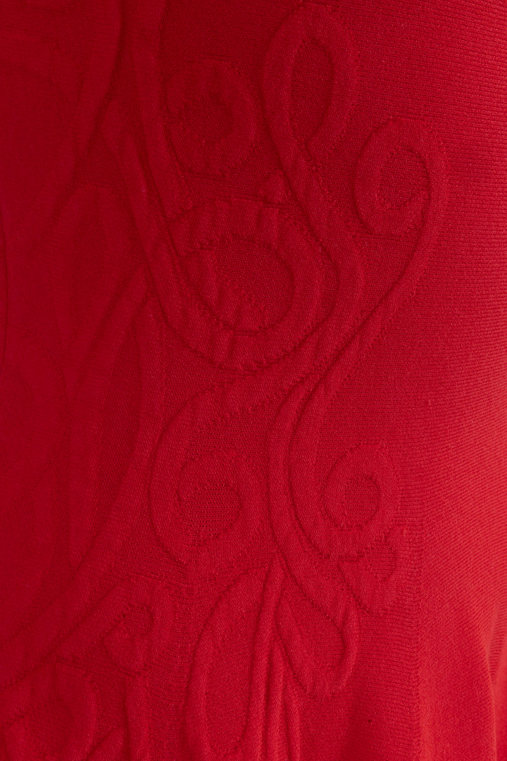 ALEXANDER MCQUEEN Short Sleeve Dress Red