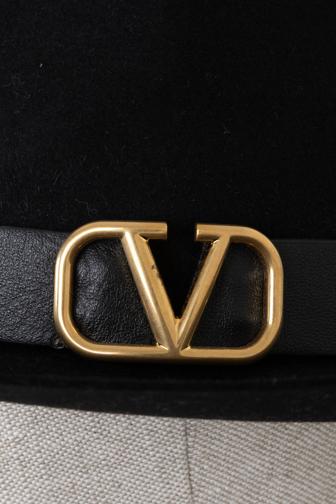 VALENTINO Chapeau VLogo Lapin Noir