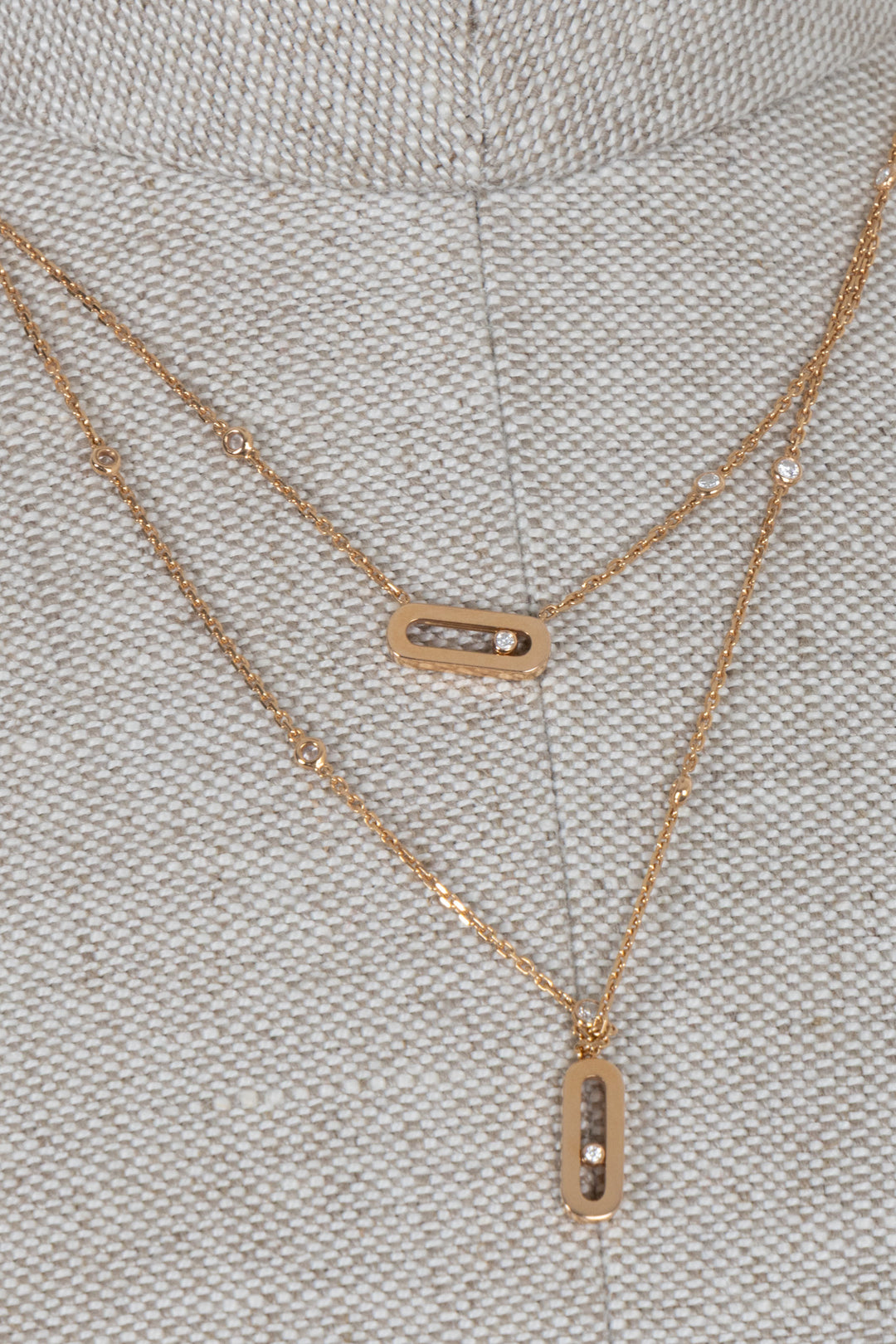 MESSIKA Move Uno Two Row Necklace 18k Rose Gold