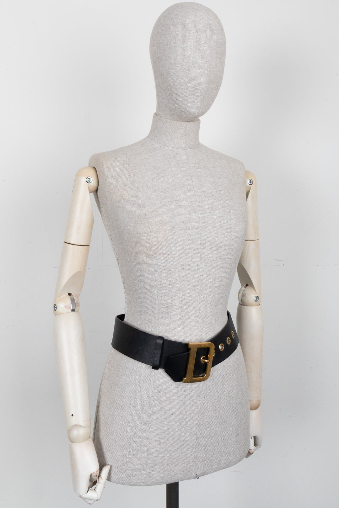 CHISTIAN DIOR D-Fence Belt Leather Black