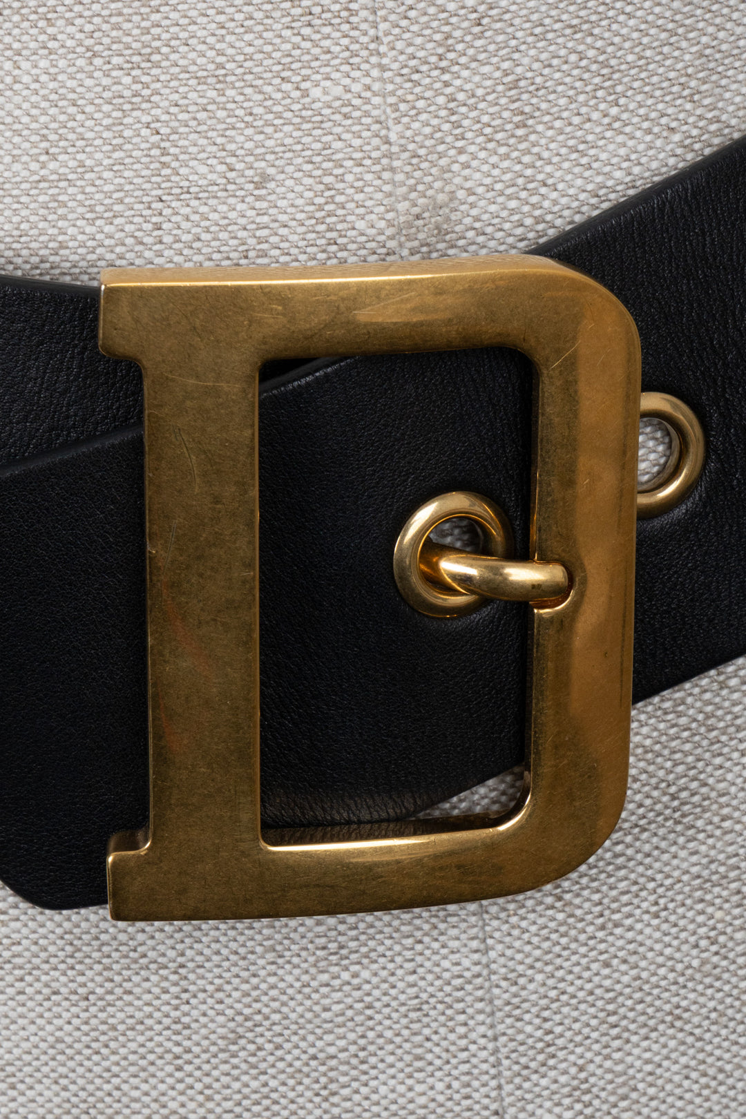 CHISTIAN DIOR D-Fence Belt Leather Black