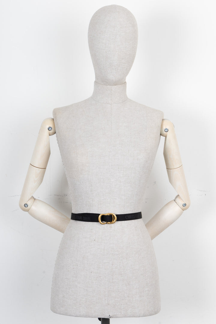 CHRISTIAN DIOR CD Belt Canvas Black