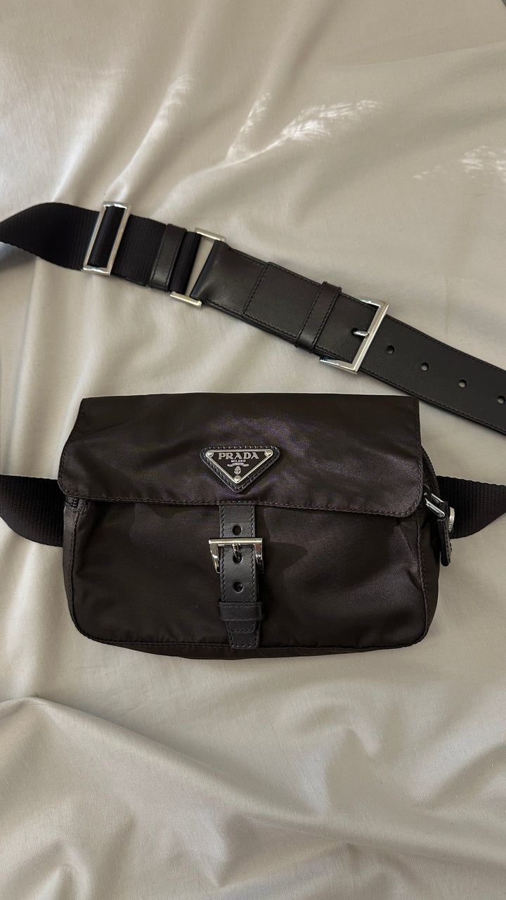 PRADA Nylon Belt Bag Brown