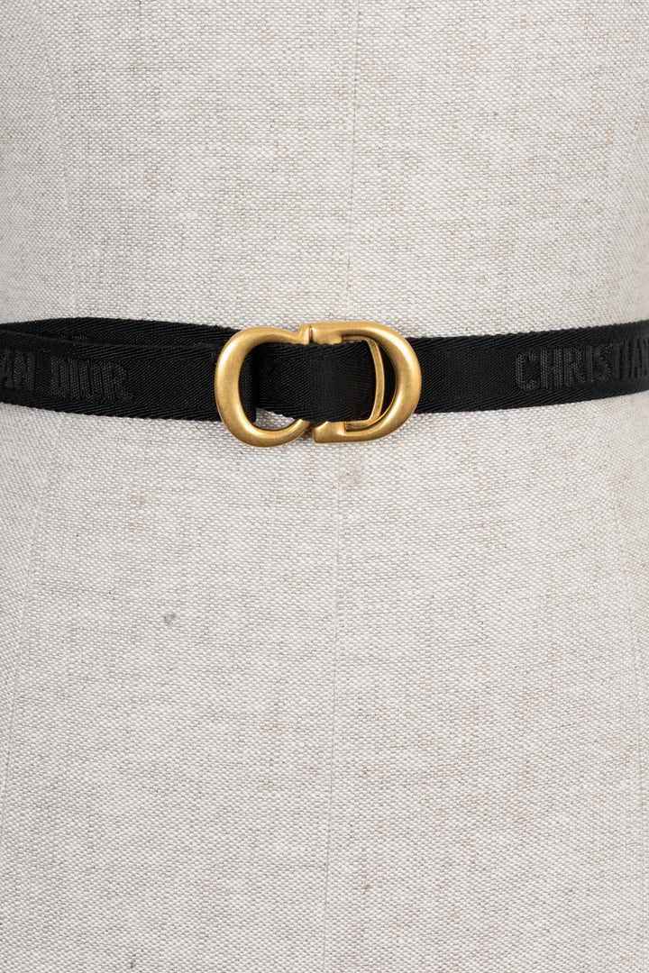 CHRISTIAN DIOR CD Belt Canvas Black