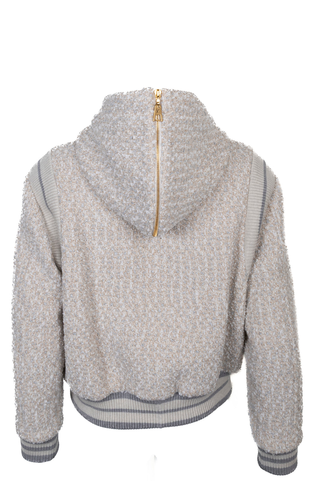 LOUIS VUITTON Tweed Hooded College Jacket Multicolor