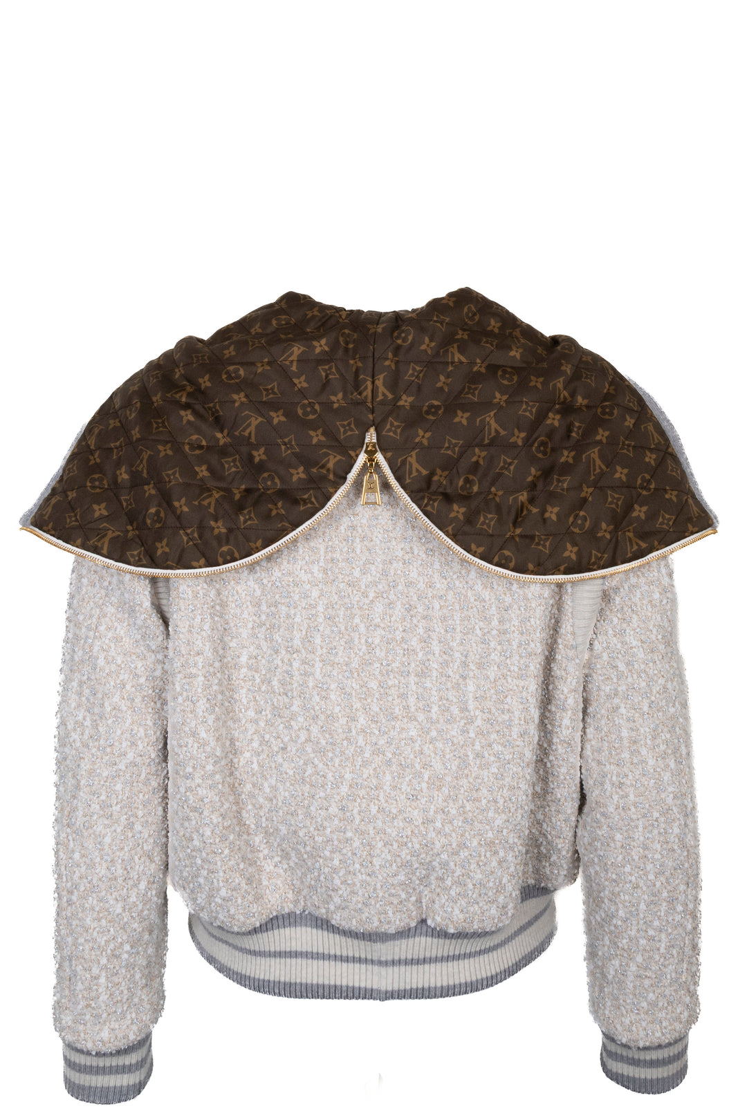 LOUIS VUITTON Tweed Hooded College Jacket Multicolor