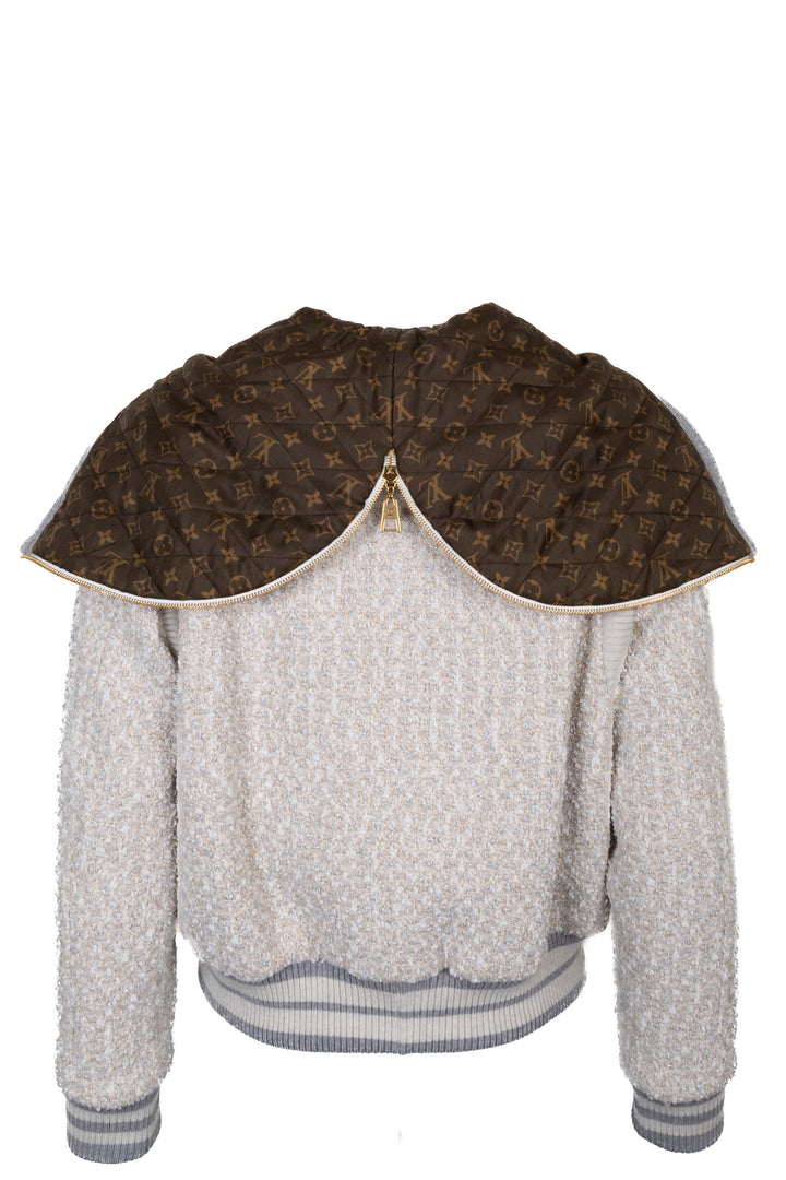 LOUIS VUITTON Tweed Hooded College Jacket Multicolor
