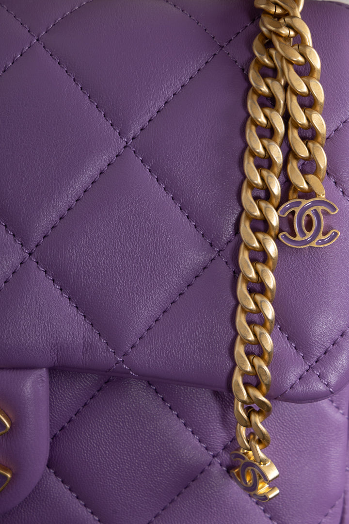 CHANEL Single Flap Bag Small Lilac