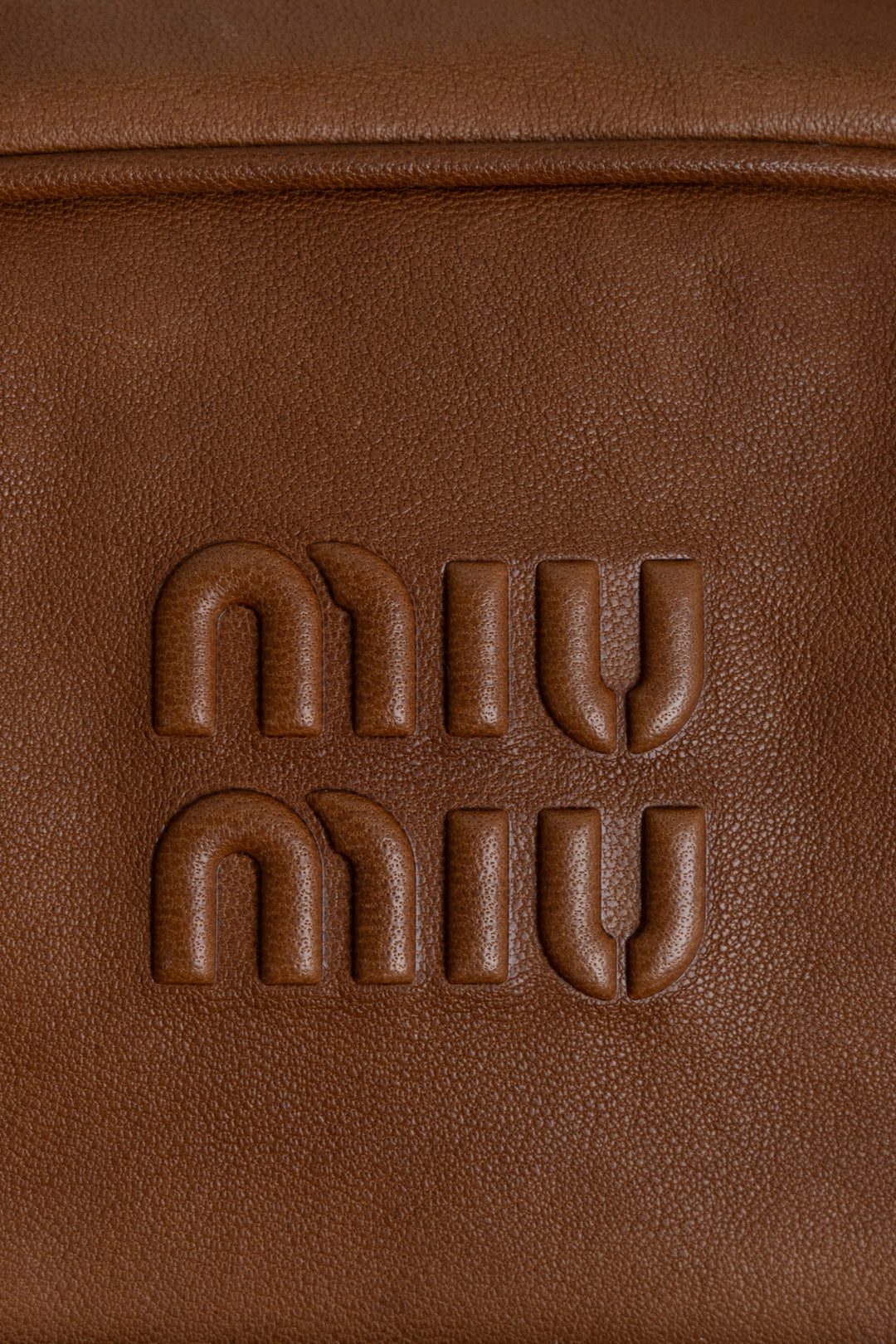 MIUMIU Pocket Tote Bag Distressed Brown