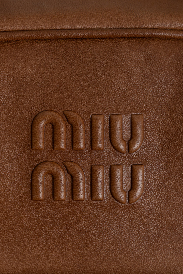 MIUMIU Pocket Tote Bag Distressed Brown