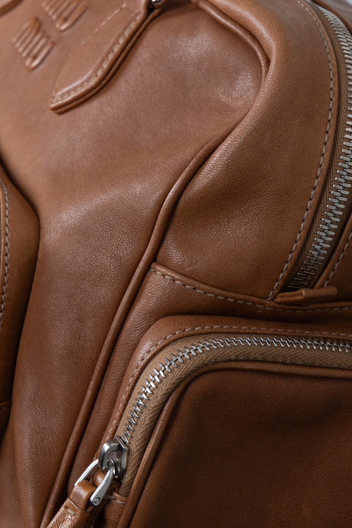 MIUMIU Pocket Tote Bag Distressed Brown