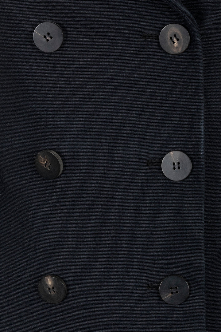 CHRISTIAN DIOR Sleeveless Bar Coat Silk Navy