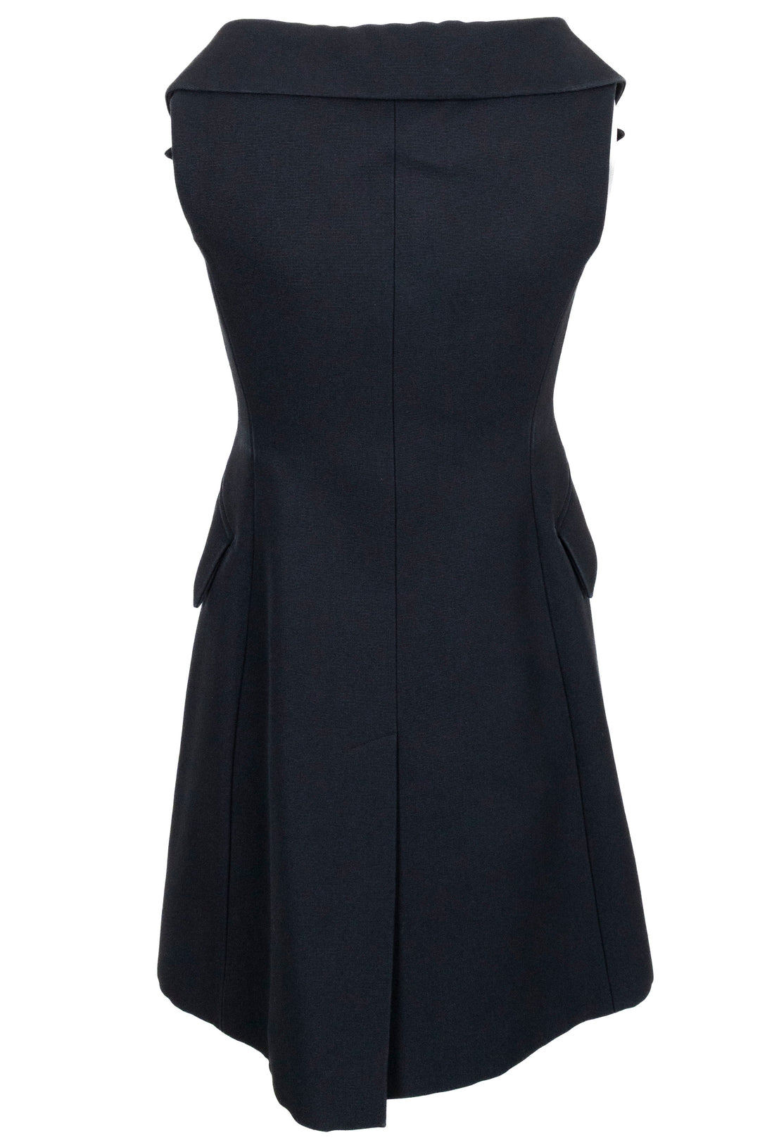 CHRISTIAN DIOR Sleeveless Bar Coat Silk Navy