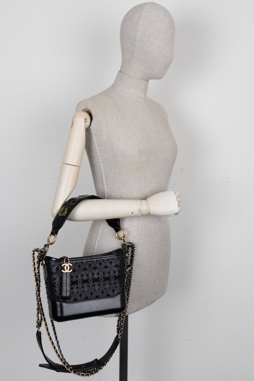 CHANEL 2019 Embroidered Small Gabrielle Black