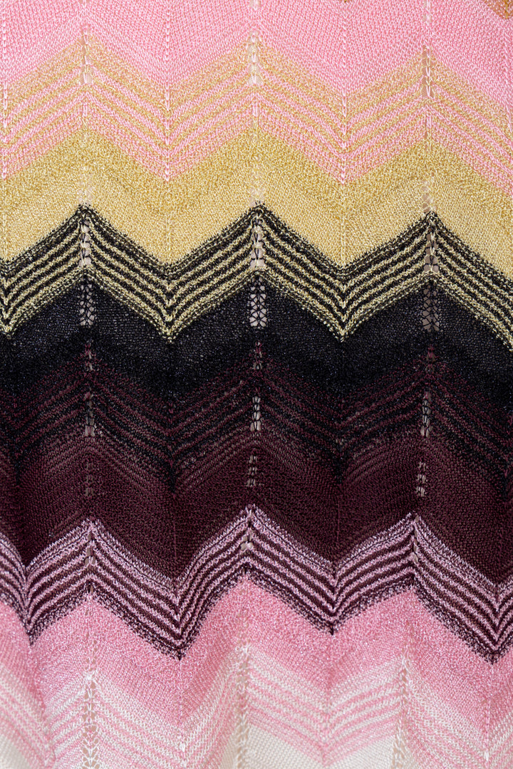 MISSONI Wave Print Short Sleeve Dress Multicolor
