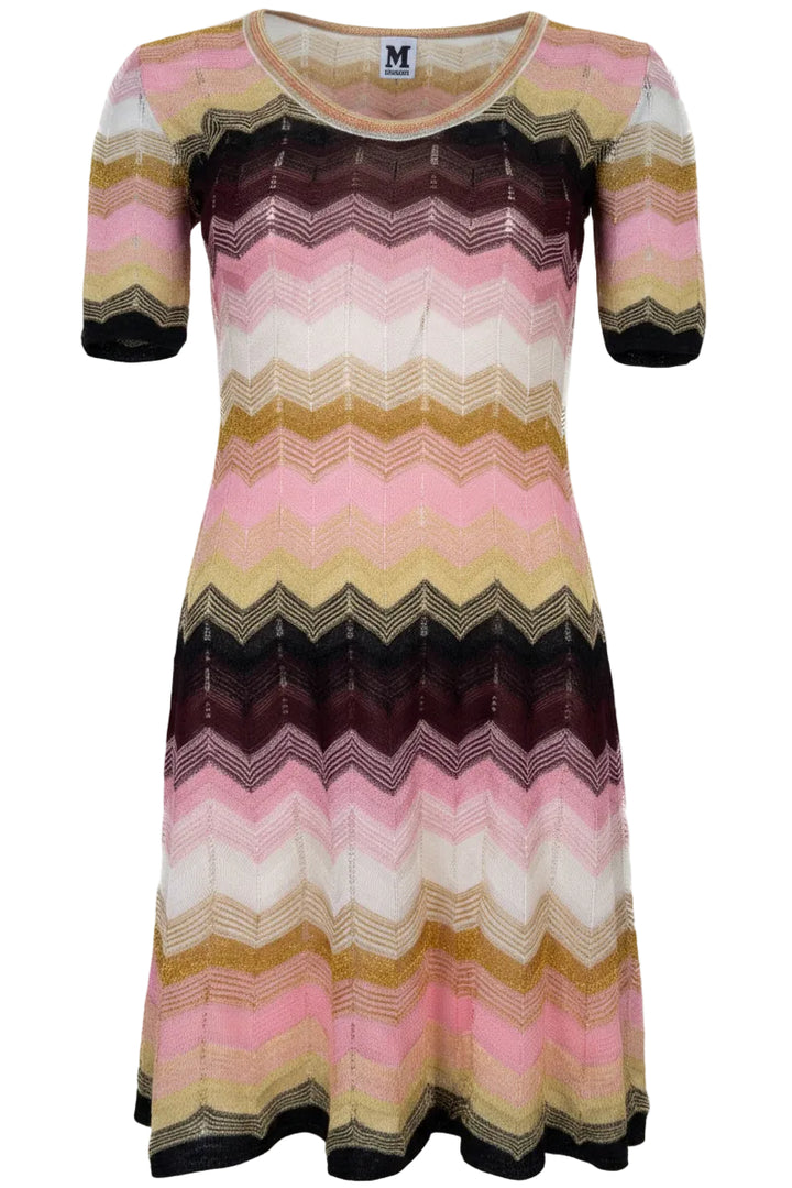 MISSONI Wave Print Short Sleeve Dress Multicolor