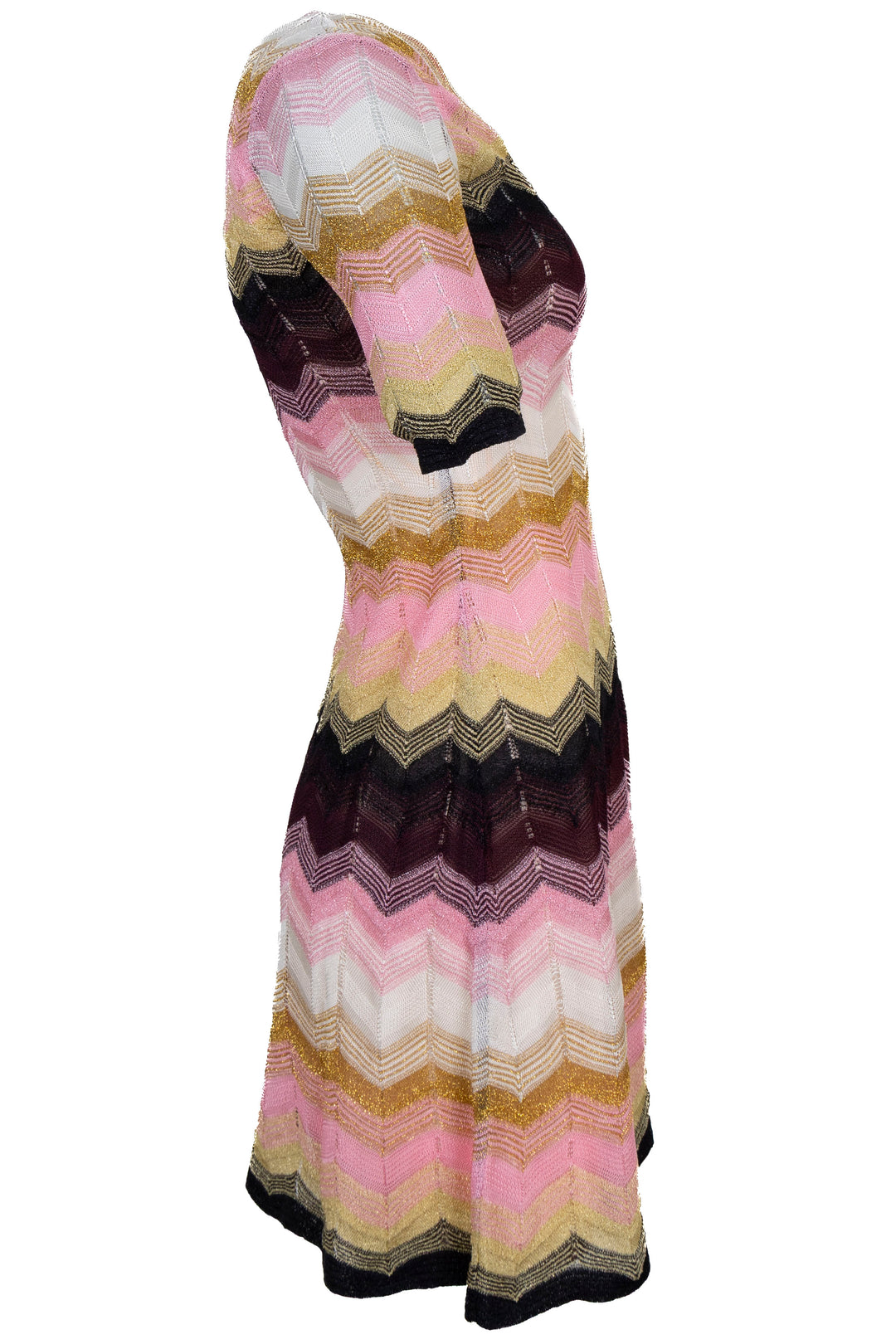 MISSONI Wave Print Short Sleeve Dress Multicolor