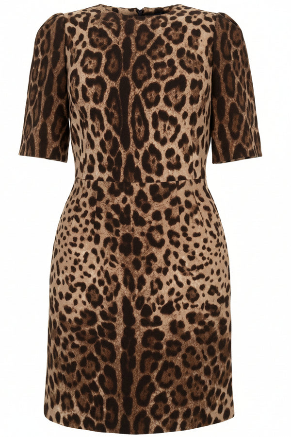 DOLCE&GABBANA Robe imprimé guépard marron