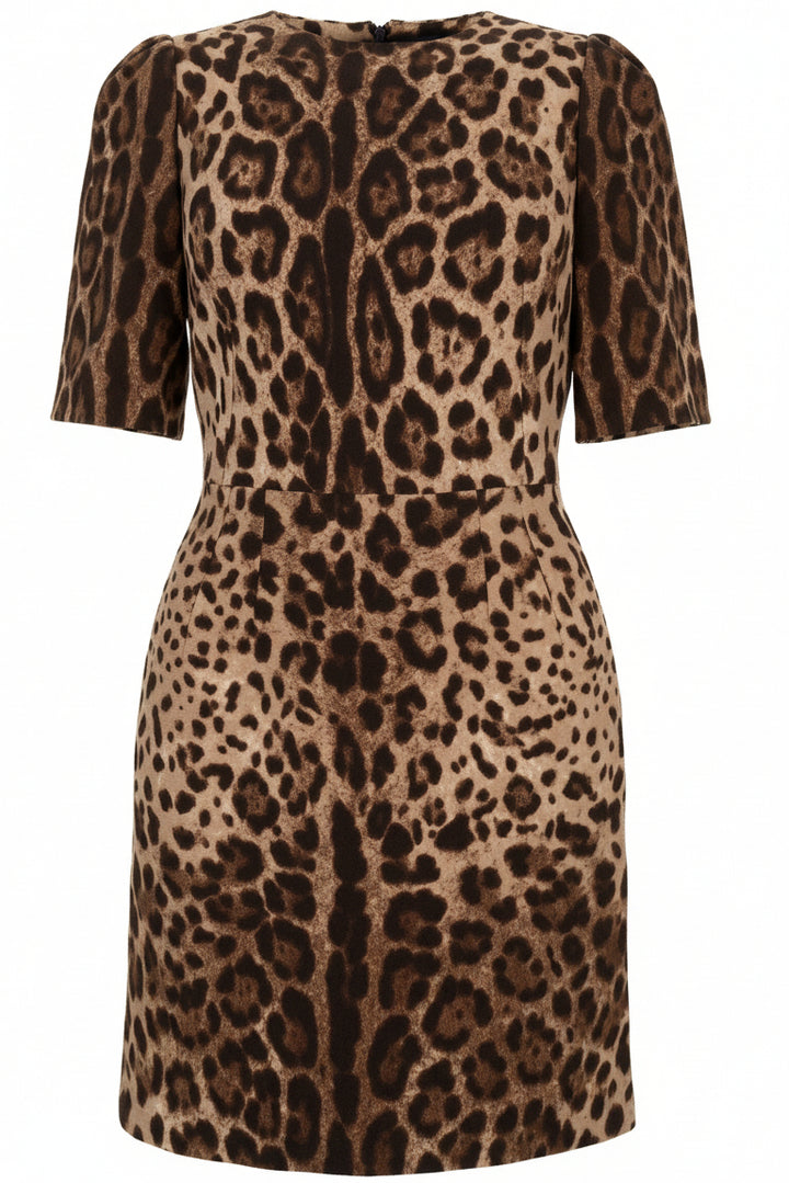 DOLCE&GABBANA Cheetah Print Dress Brown